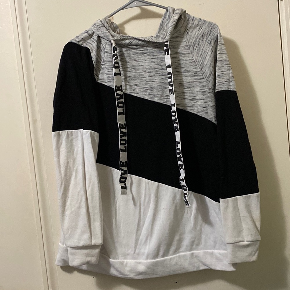 Black white and gray hoodie